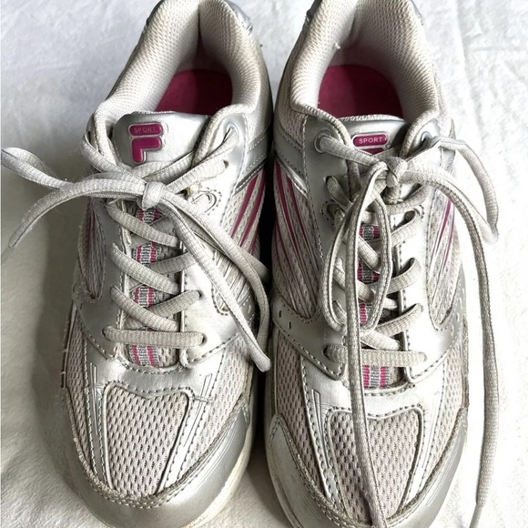 FILA Walk-N-Sculpt Rocker Shoes Sz. 7M US, Silver/Pink, Leather/Mesh, Walking - Picture 3 of 12
